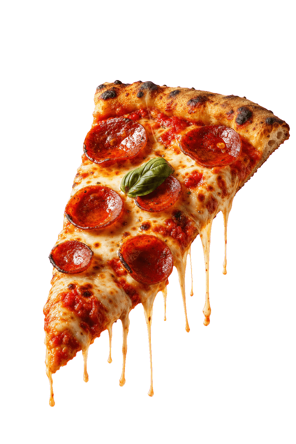 Pepperoni slice with the cheese pulling away